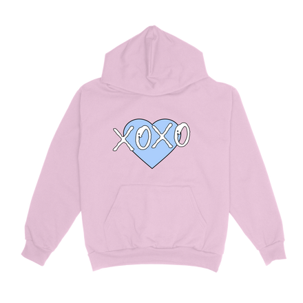 XOXO - Pink/White (Light Blue Heart)