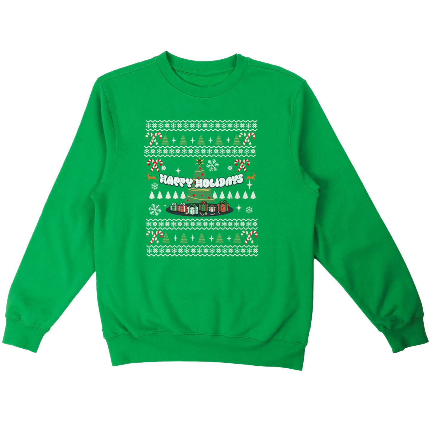 Happy Holidays Sweatershirt  -Green