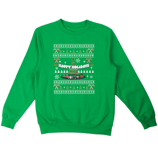 Happy Holidays Sweatershirt  -Green